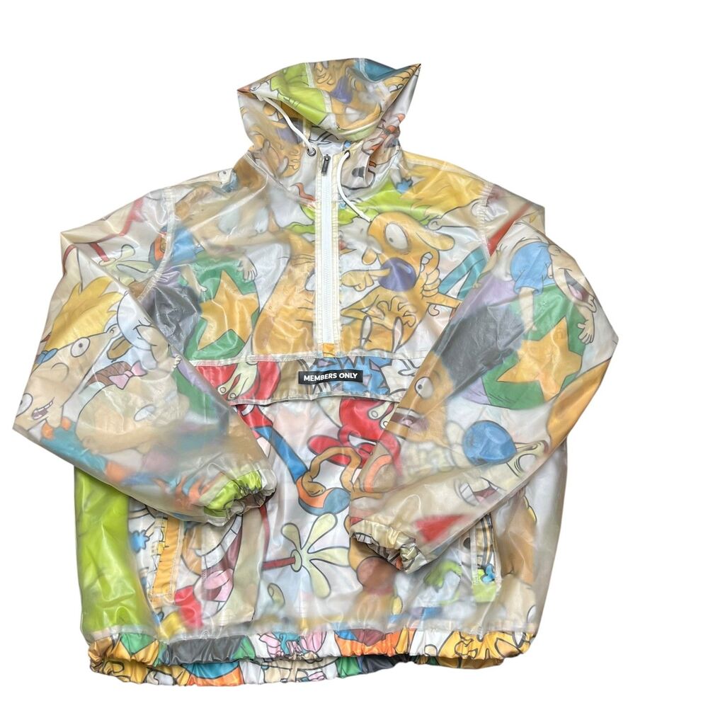 Mens Members Only Translucent Nickelodeon Pullover Jacket Size XL